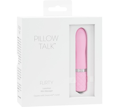 Розкішний вібратор PILLOW TALK - Flirty Pink з кристалом Сваровські, гнучка голівка