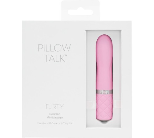 Розкішний вібратор PILLOW TALK - Flirty Pink з кристалом Сваровські, гнучка голівка