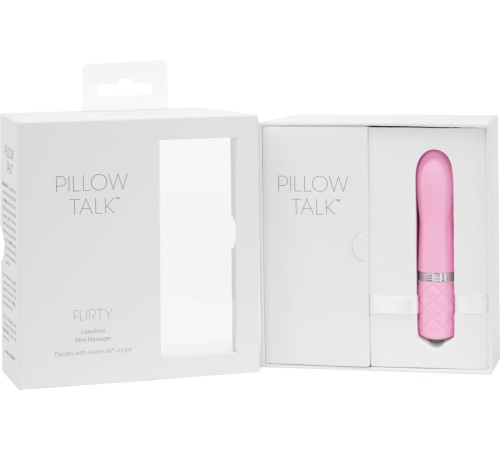 Розкішний вібратор PILLOW TALK - Flirty Pink з кристалом Сваровські, гнучка голівка