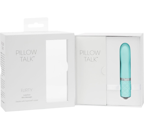 Роскошный вибратор PILLOW TALK - Flirty Teal с кристаллом Сваровски, гибкая головка