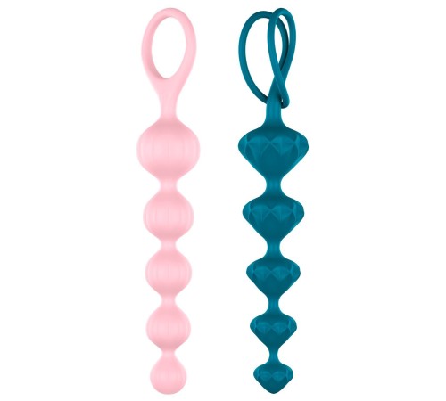 Набір анальних бус Satisfyer Beads Colored, силікон , макс. діаметр 3,3 см і 3,5 см