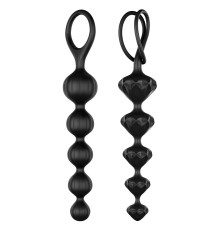 Набір анальних намистин Satisfyer Beads Black, силікон, макс. діаметр 3,3 см та 3,5 см