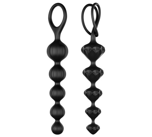 Набір анальних намистин Satisfyer Beads Black, силікон, макс. діаметр 3,3 см та 3,5 см