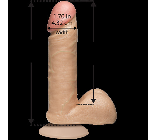 Фалоімітатор Doc Johnson The Realistic Cock 6 inch White - PVC, Vack-U-Lock, діаметр 4,3 см