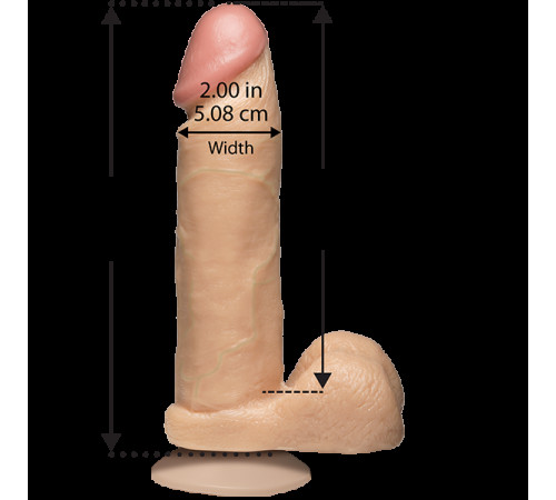 Фалоімітатор Doc Johnson The Realistic Cock 8 inch White - PVC, Vack-U-Lock, діаметр 5,1 см