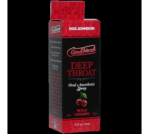 Спрей для мінету Doc Johnson GoodHead DeepThroat Spray - Wild Cherry 59 мл для глибокого мінету