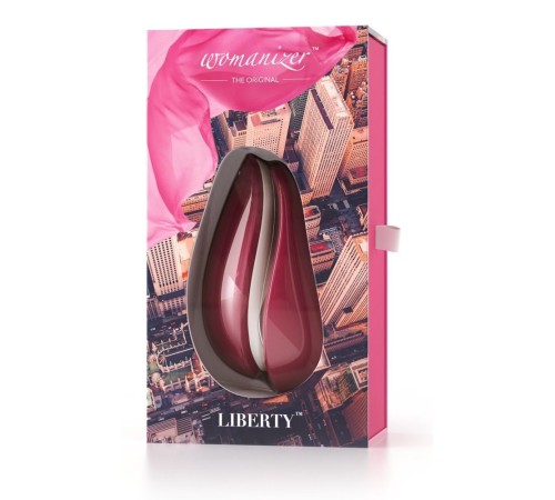 Вакуумний кліторальний стимулятор Womanizer Liberty Red, магнітна кришка, 2 насадки