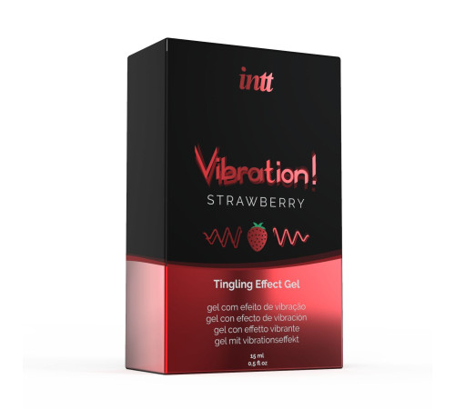 Рідкий вібратор Intt Vibration Strawberry (15 мл), густий гель, дуже смачний, діє до 30 хвилин