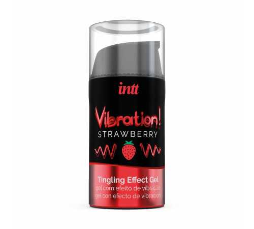 Рідкий вібратор Intt Vibration Strawberry (15 мл), густий гель, дуже смачний, діє до 30 хвилин