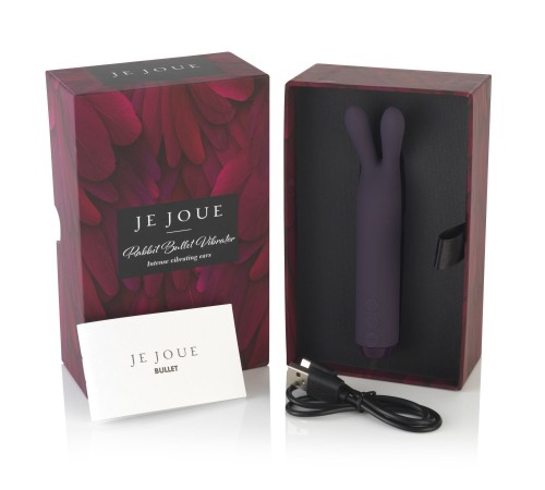 Вібратор з вушками Je Joue - Rabbit Bullet Vibrator Purple, глибока вібрація