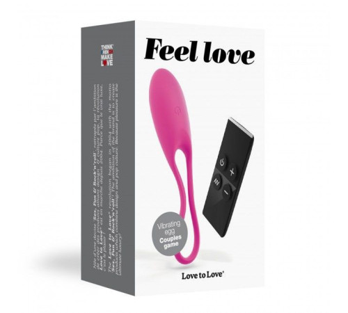 Виброяйце Love To Love Feel Love Pink з пультом ДК та регулюванням інтенсивності