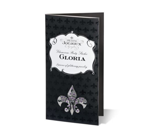 Пестіс з кристалів Petits Joujoux Gloria set of 2 - Black/Purple, прикраса на груди