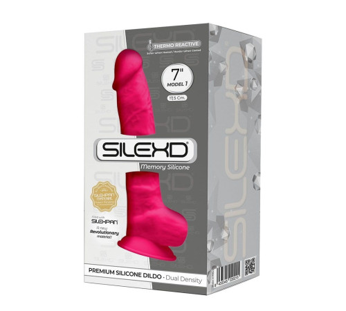 Фалоімітатор SilexD Johnny Pink (MODEL 1 size 7in), двошаровий, силікон + Silexpan, діаметр 3,8см