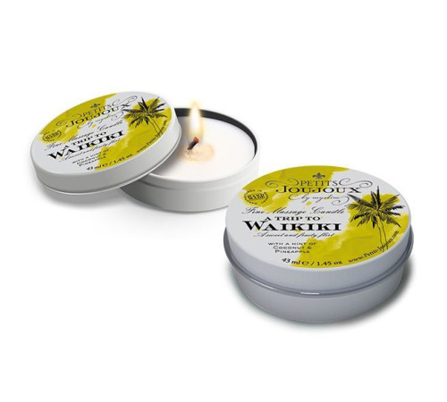 Масажна свічка Petits Joujoux - Waikiki Beach - Coconut and Pineapple (43 мл) з афродизіаками