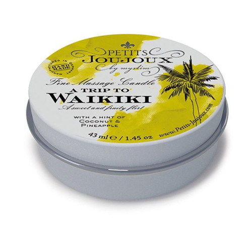 Масажна свічка Petits Joujoux - Waikiki Beach - Coconut and Pineapple (43 мл) з афродизіаками