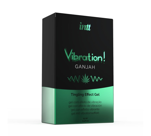 Рідкий вібратор Intt Vibration Ganjah (15 мл), густий гель, незвичайний смак, діє до 30 хвилин