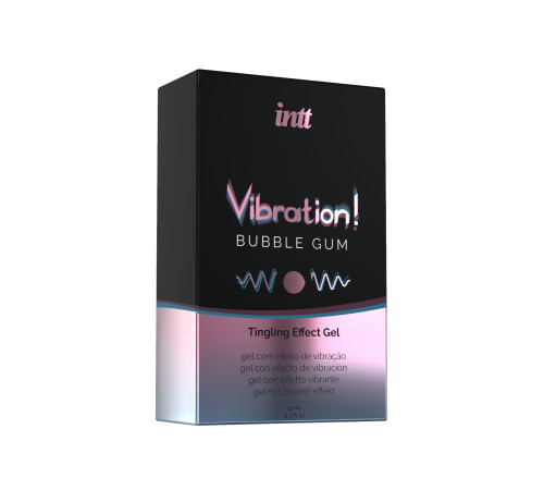 Рідкий вібратор Intt Vibration Bubble Gum (15 мл), густий гель, дуже смачний, діє до 30 хвилин