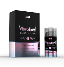 Рідкий вібратор Intt Vibration Bubble Gum (15 мл), густий гель, дуже смачний, діє до 30 хвилин