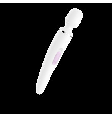 Вібромасажер Satisfyer Wand-er Woman (White/Chrome), водонепроникний, потужний, розмір XXL