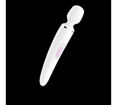 Вібромасажер Satisfyer Wand-er Woman (White/Chrome), водонепроникний, потужний, розмір XXL