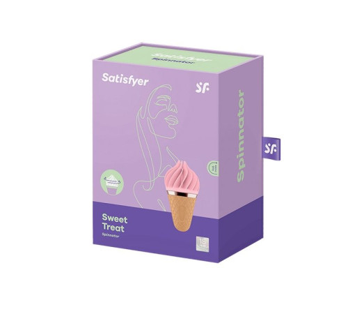 Морозиво-спінатор Satisfyer Lay-On - Sweet Treat Pink/Brown, 10 режимів роботи, водонепроникний