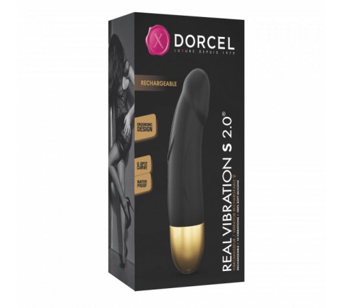 Вібратор Dorcel Real Vibration S Gold 2.0, діаметр 3,7см, перезаряджуваний, для точки G