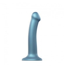 Насадка для страпону Strap-On-Me Mono Density Dildo M Blue, діам. 3,3 см, одношаровий силікон, гнучк