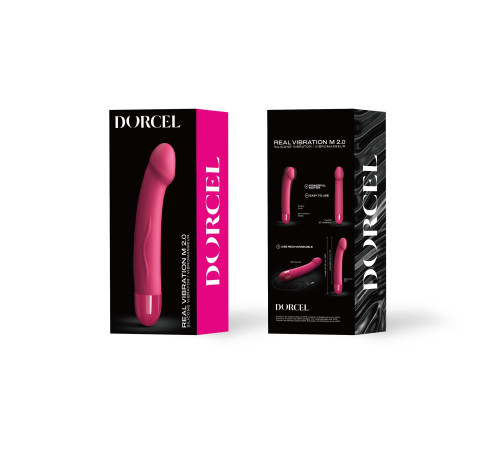 Вібратор Dorcel Real Vibration M Magenta 2.0, діаметр 3,7см, перезаряджається, для точки G