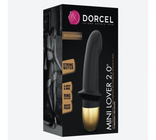 Вібратор Dorcel Mini Lover Black 2.0 перезаряджуваний, для точки G і масажу простати