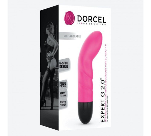 Вібратор Dorcel Expert G 2.0 Magenta для точки G, що перезаряджається