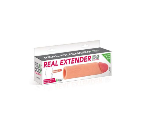 Насадка на член Real Body — Real Extender HARDY з відкритою головкою