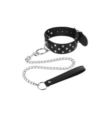 Нашийник з повідцем Fetish Tentation Rivets and Leash