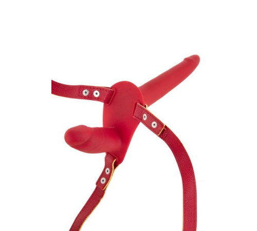 Подвійний страпон Fetish Tentation Strap-On with Double Dildo Red