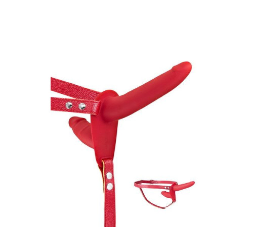 Подвійний страпон Fetish Tentation Strap-On with Double Dildo Red