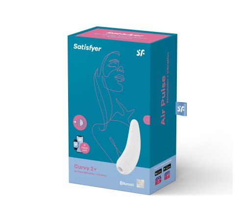 Вакуумний кліторальний стимулятор Satisfyer Curvy 2+ White з керуванням через інтернет