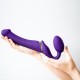 Безремінний страпон з вібрацією Strap-On-Me Vibrating Violet M, діаметр 3,3 см, пульт ДК, регульован