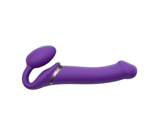 Безремінний страпон з вібрацією Strap-On-Me Vibrating Violet L, діам. 3,7 см, пульт ДК, регульований