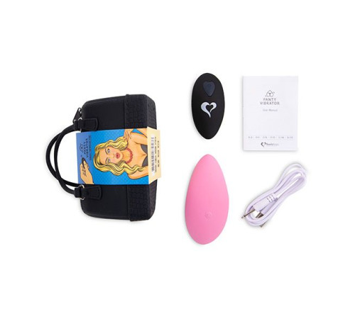 Вібратор в трусики FeelzToys Panty Vibrator Pink з пультом ДК, 6 режимів роботи, сумочка-чохол