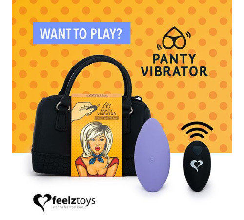 Вібратор в трусики FeelzToys Panty Vibrator Purple з пультом ДК, 6 режимів роботи, сумочка-чохол