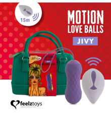 Вагінальні кульки з масажем і вібрацією FeelzToys Motion Love Balls Jivy з пультом ДК, 7 режимів