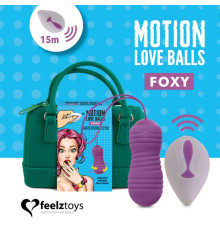 Вагінальні кульки з перлинним масажем FeelzToys Motion Love Balls Foxy з пультом ДК, 7 режимів