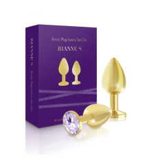 Набір металевих анальних пробок із кристалом RIANNE S – Booty Plug Luxury Set, діаметр 3 та 3,5 см