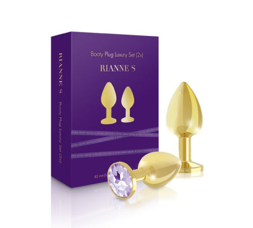 Набір металевих анальних пробок із кристалом RIANNE S – Booty Plug Luxury Set, діаметр 3 та 3,5 см