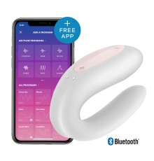 Смартвібратор для пар Satisfyer Double Joy White із широким кліторальним стимулятором