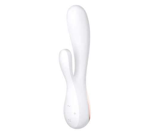 Смарт вібратор-кролик Satisfyer Mono Flex White, 2 мотори, керування через інтернет