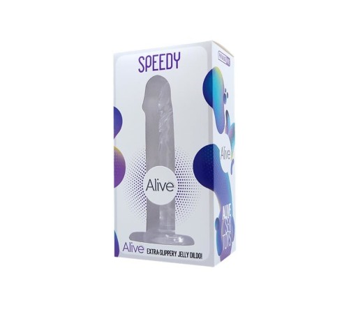 Прозорий фалоімітатор і насадка для страпона Alive Jelly Dildo Speedy, ТПЕ, довжина 17,8 см