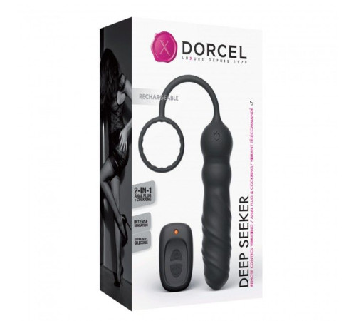 Анальний вібратор Dorcel Deep Seeker з ерекційним кільцем і пультом ДК