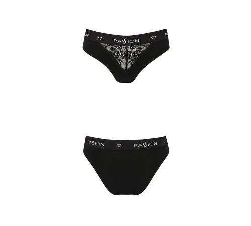 Трусики з широкою гумкою і мереживом Passion PS001 PANTIES L, black