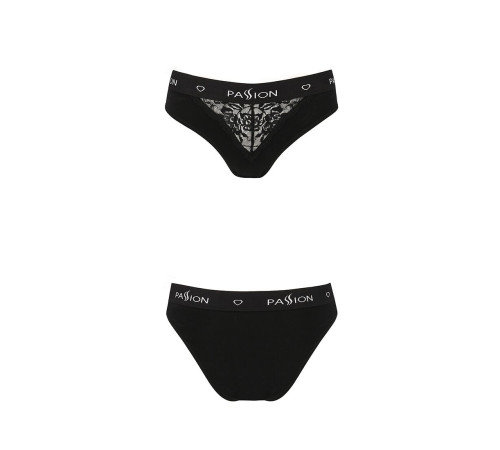 Трусики з широкою гумкою і мереживом Passion PS001 PANTIES M, black