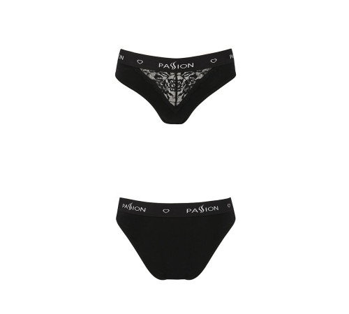 Трусики з широкою гумкою і мереживом Passion PS001 PANTIES S, black